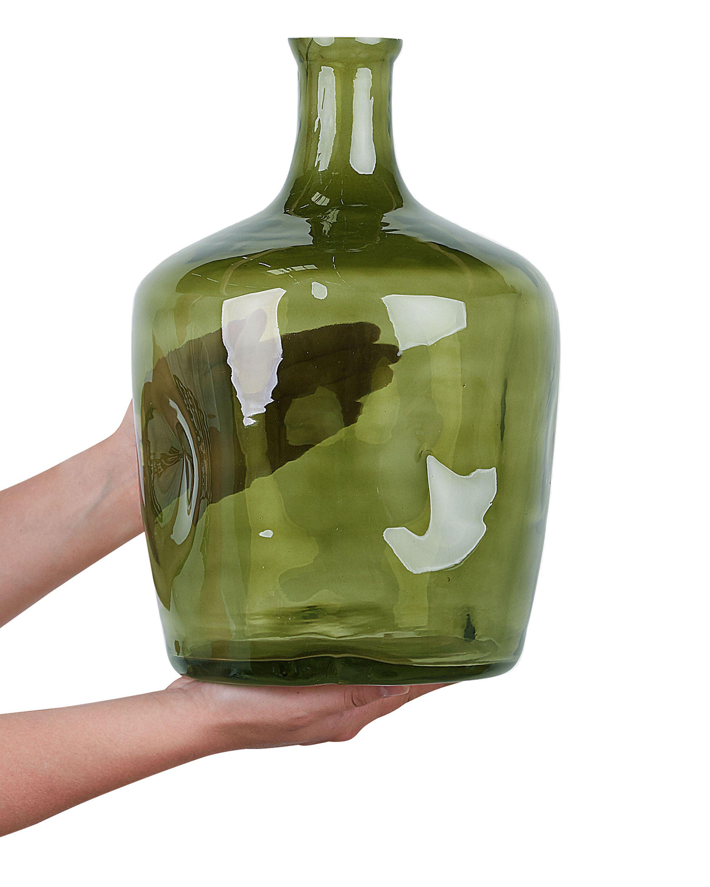 Bloemenvaas KERALA Glas 35 cm Olijfgroen