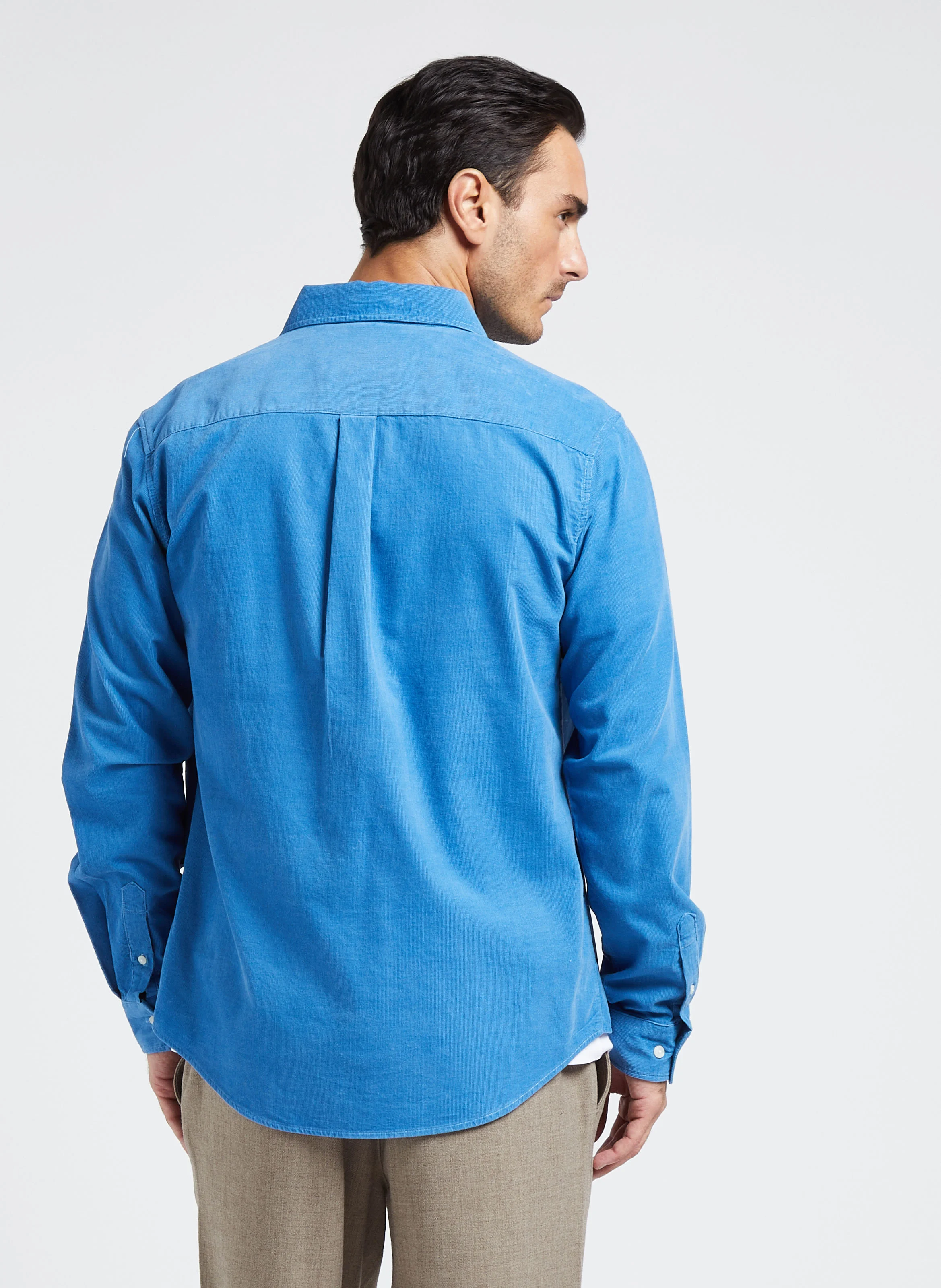 CHRISTOPH - Chemise col américain en coton| Bleu