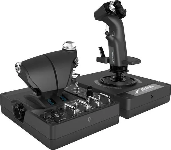 LOGITECH G Saitek Pro Flight X56 Rhino - Joystick og speeder - kabling - for PC