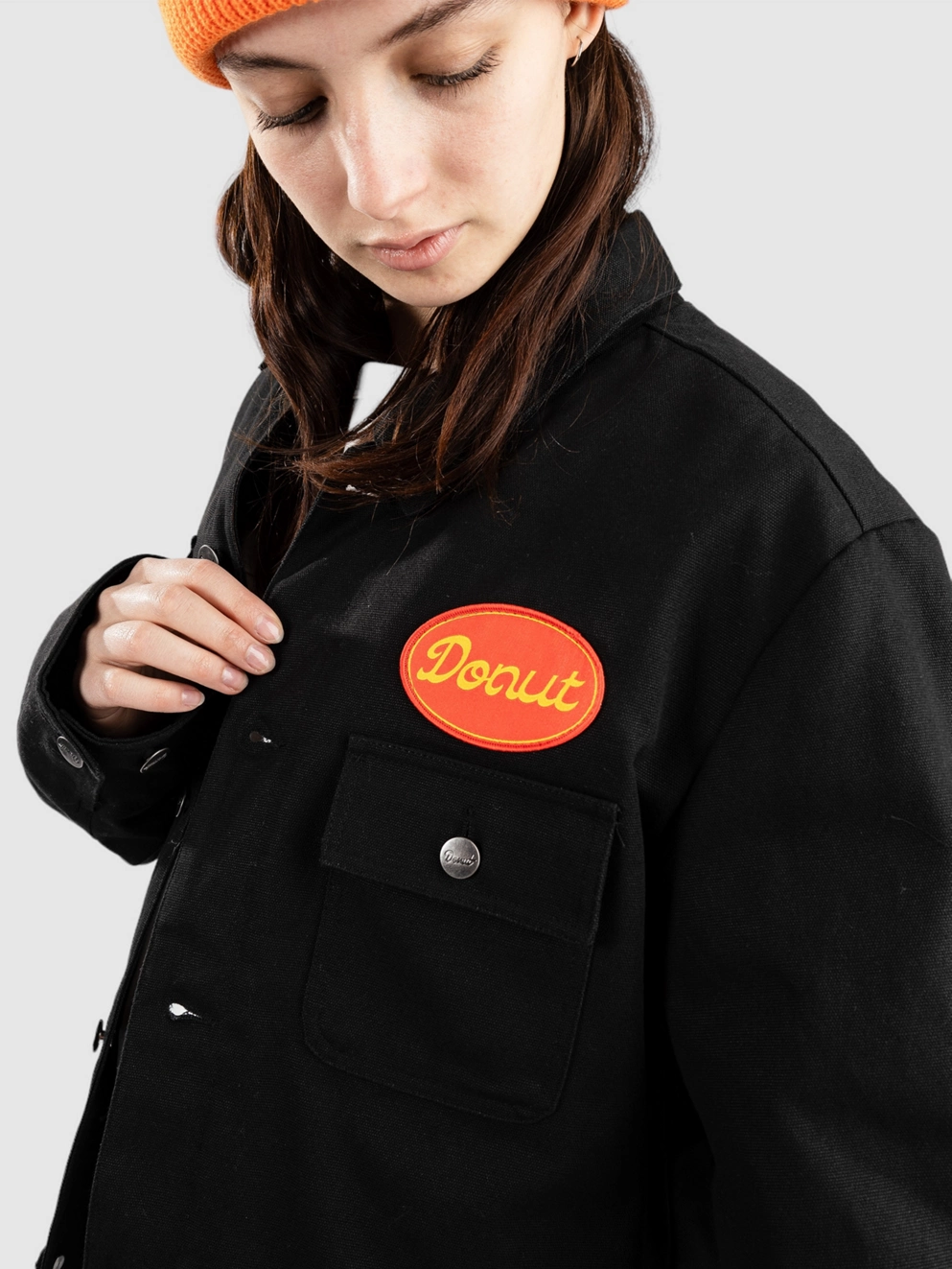 Donut Oval Script Chore Jacket black