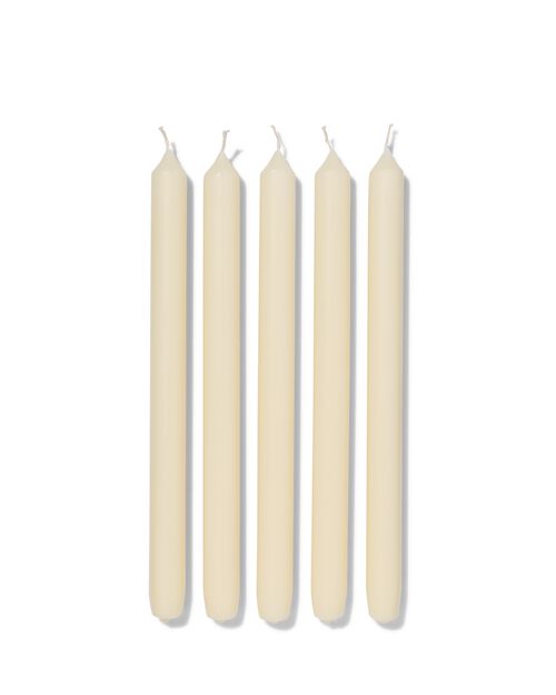 12 longues bougies dintérieur Ø2.2x29 ivoire