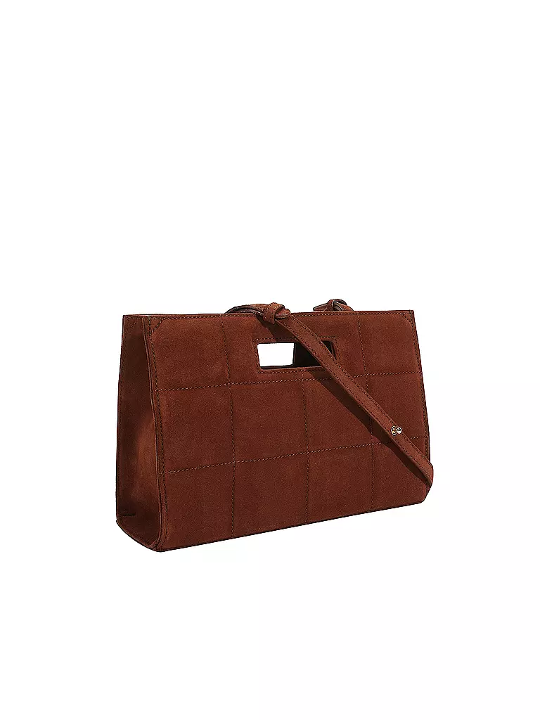 JULIA SKERGETH Ledertasche - Umhängetasche THE QUILTED BAG SOFT SUEDE braun