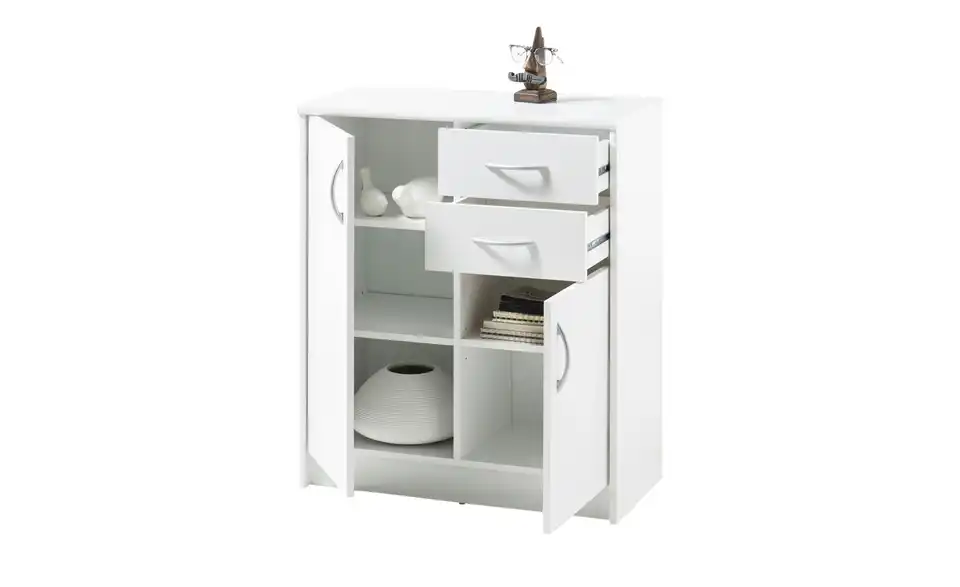 Kommode Optimus Weiß Ausführung II (2 Türen/2 Schubkästen) 86 cm