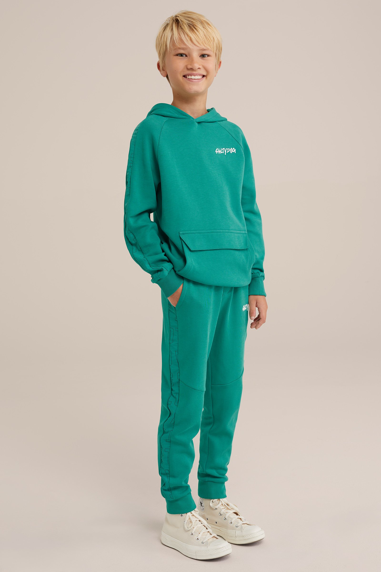 Jongens joggingbroek met tapedetail Salty Dog Petrol