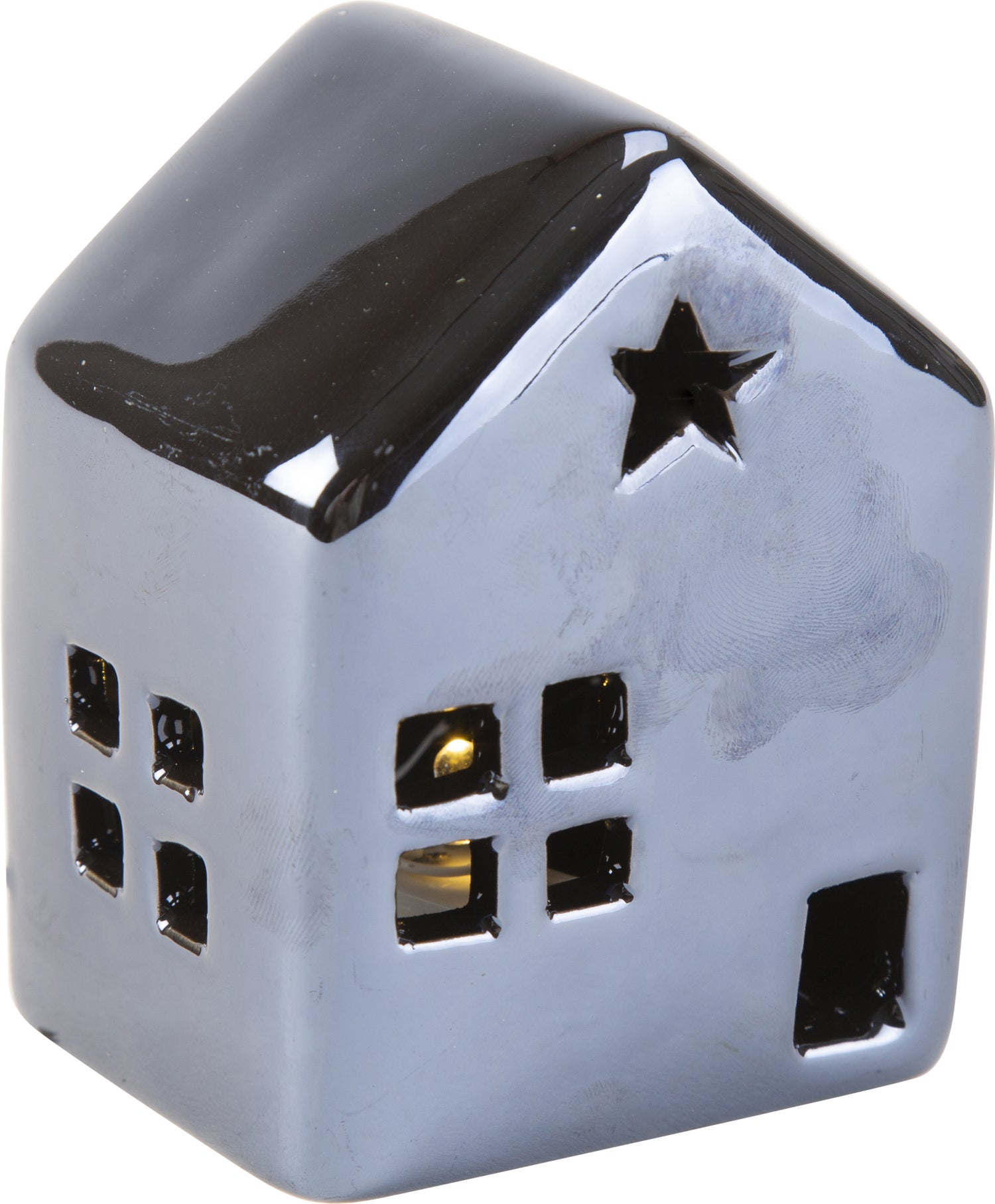 Cosy@Home tafellamp huis blauw 6 x 6 cm