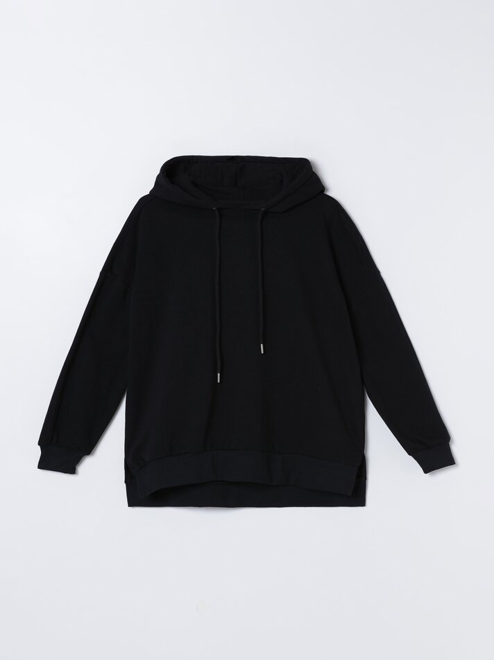 Moletom oversized com capuz - Preto