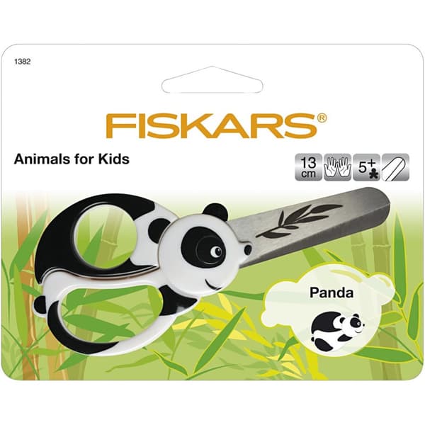 Fiskars Barnesaks med Dyremotiv, panda, L: 13 cm, 1 stk.