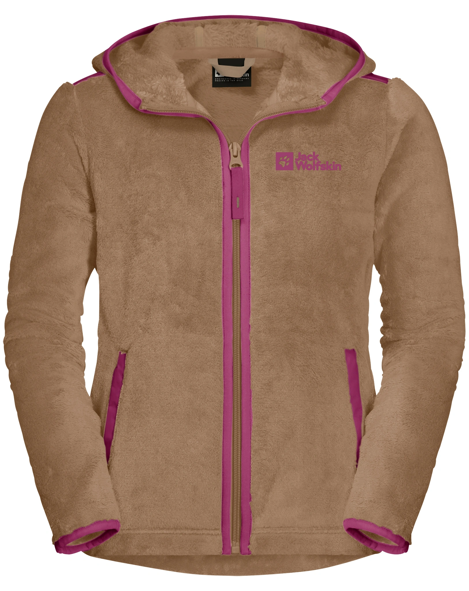 Fleecejacke NEPALI mit Kapuze in walnut brown