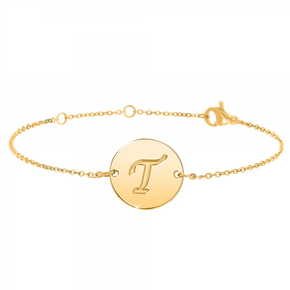 Bracelet lettre T en acier inoxydable par SC Bohème