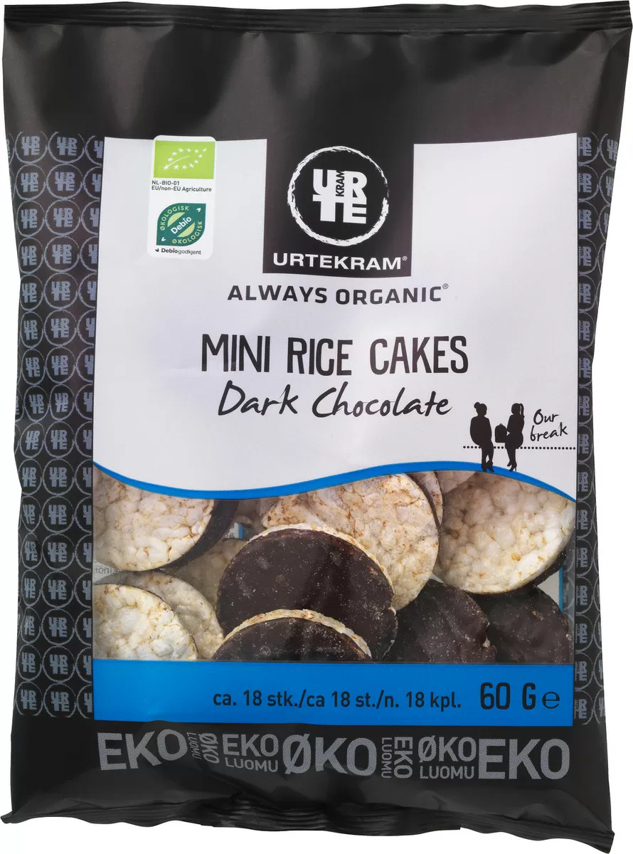 Urtekram Mini Riskager m. Mørk Chokolade Ø - 60 g.
