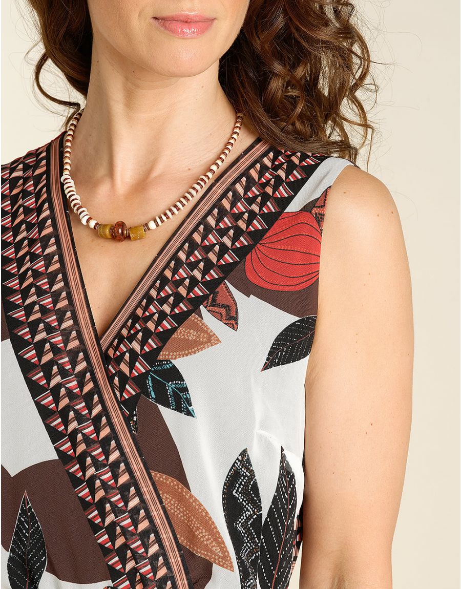 Robe longue chic marron