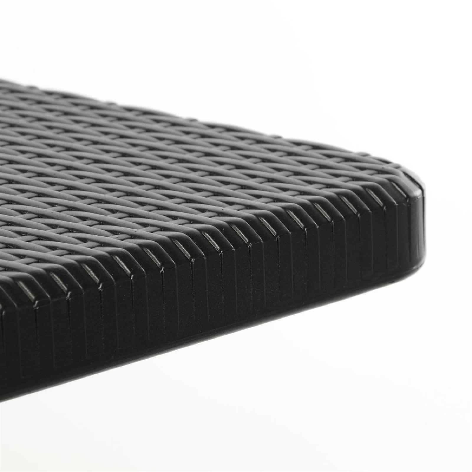 VCM Partytisch Klapptisch Gartentisch Rattan-Optik 180 x 75 cm schwarz Tragegriff
