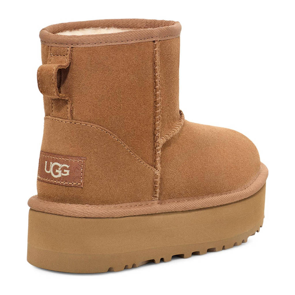 UGG suède platform enkelboots camel