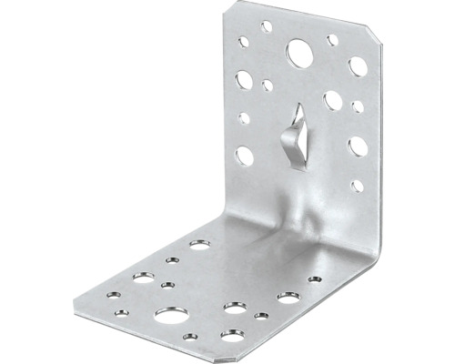 Hoekbeugel met groef en bevestigingsklauw 90 x 90 x 65 mm, sendzimir verzinkt, 1 stuk