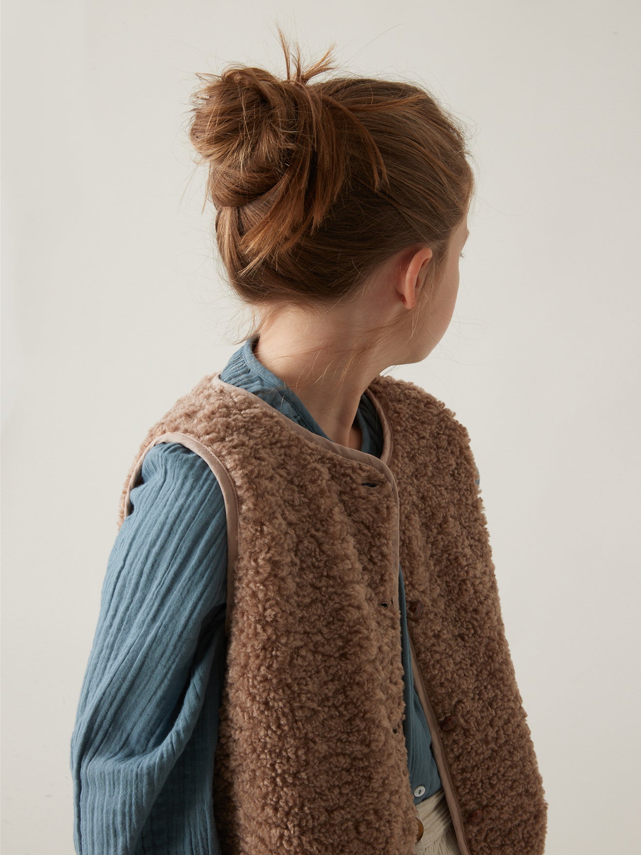 Veste sans manches en sherpa Fille