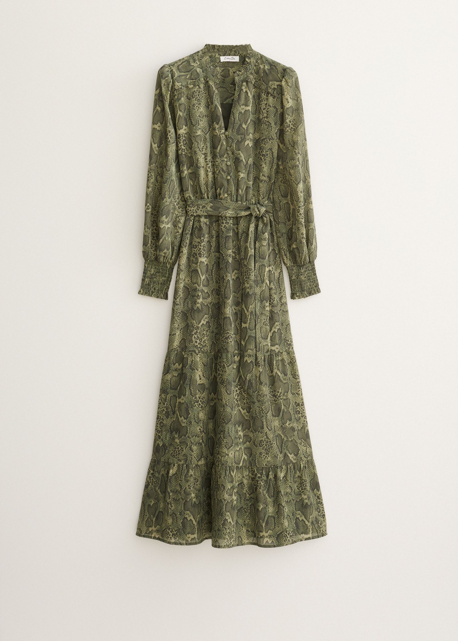 Maxi jurk met slangenprint
