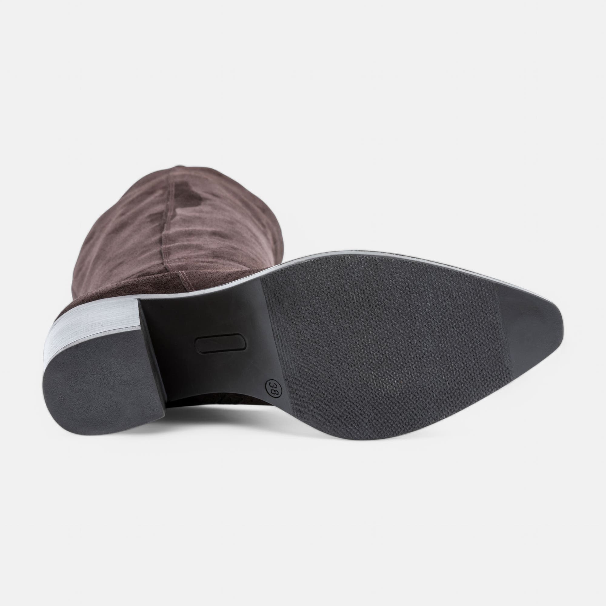 Bottes à talon Femme en cuir marron