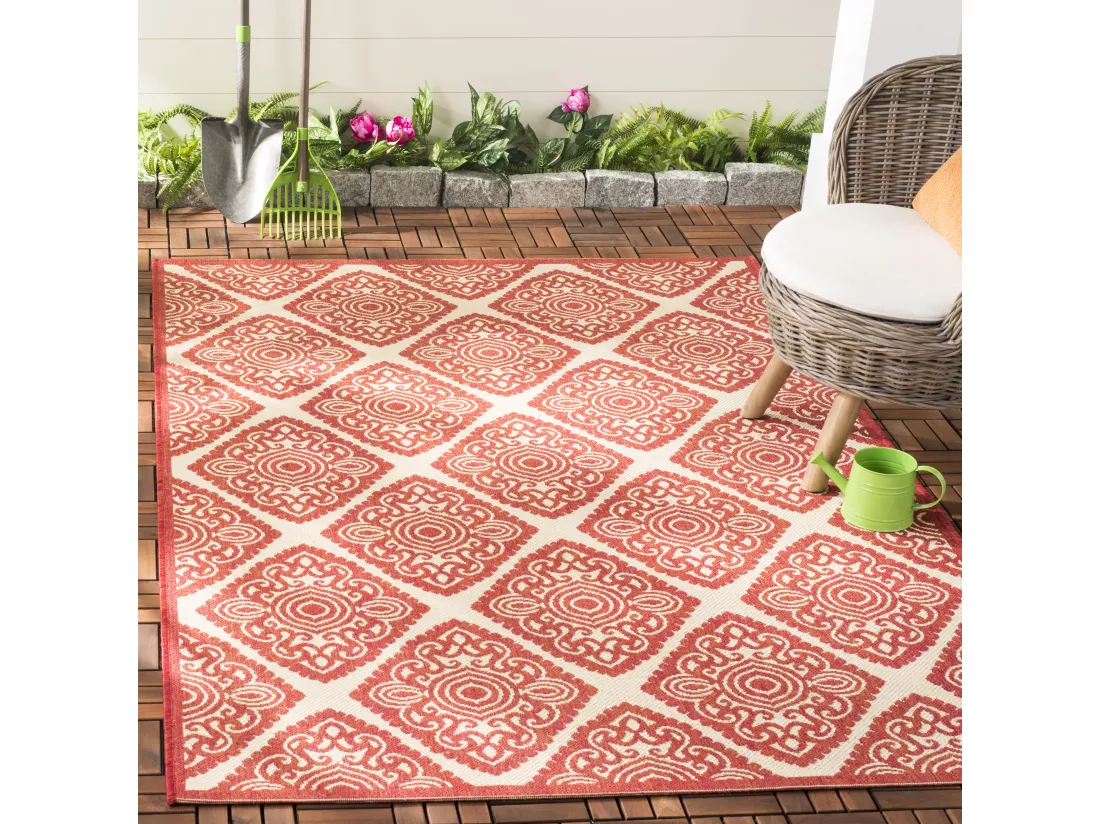 Tapis Red & Creme 155 X 229 cm - Salina