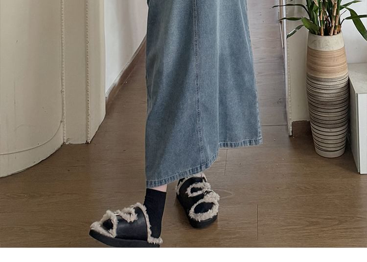 NOA - Zwangerschapsjurk met gewassen denim midi-trui