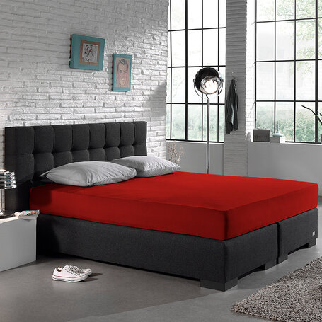 HC Dubbel Jersey Hoeslaken - Rood