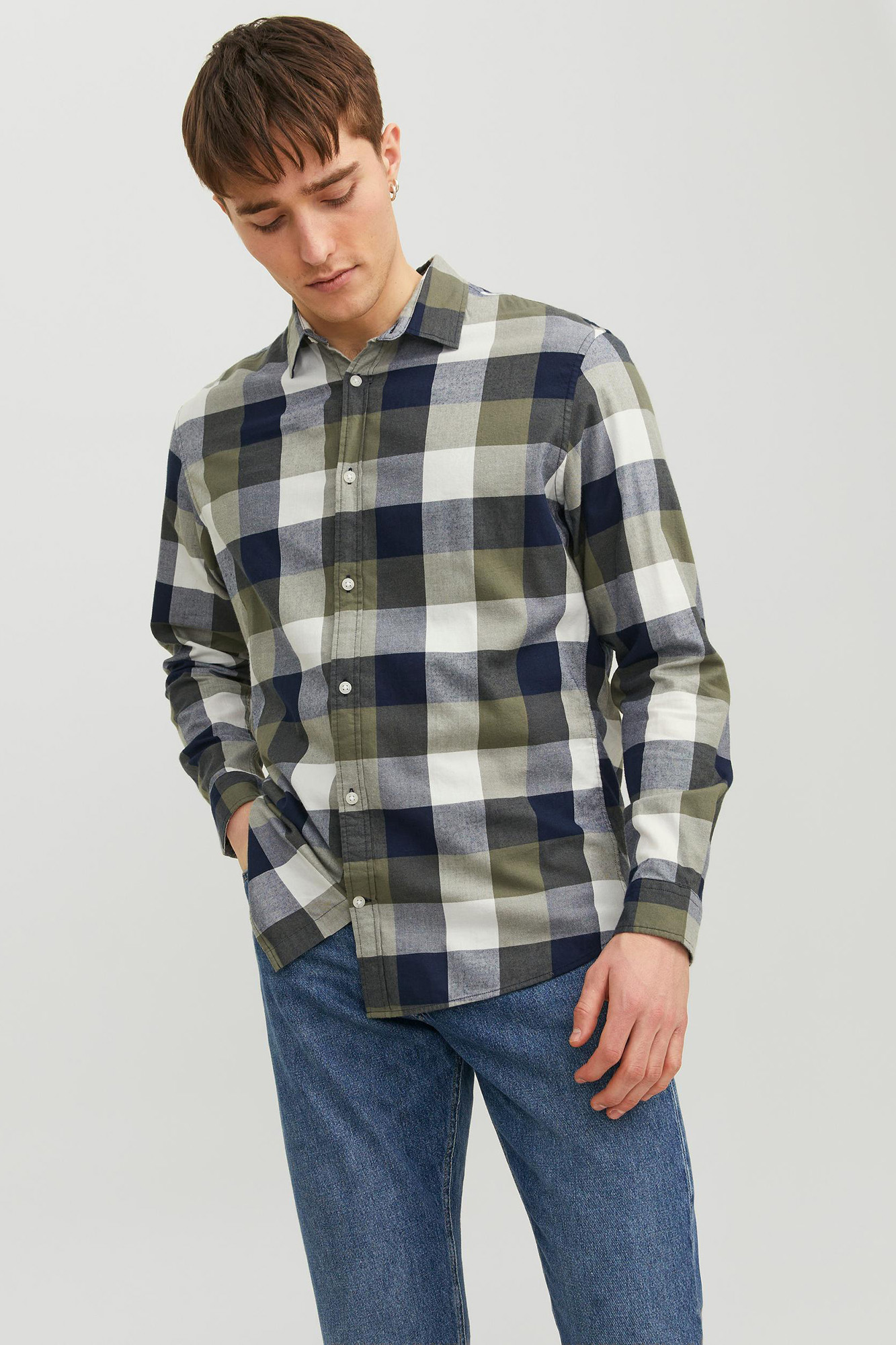 Camisa xadrez de sarja