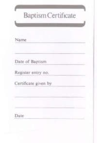 Baptism Certificate Book B5