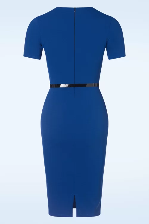 Vintage Chic for Topvintage Gigi pencil jurk in koningsblauw