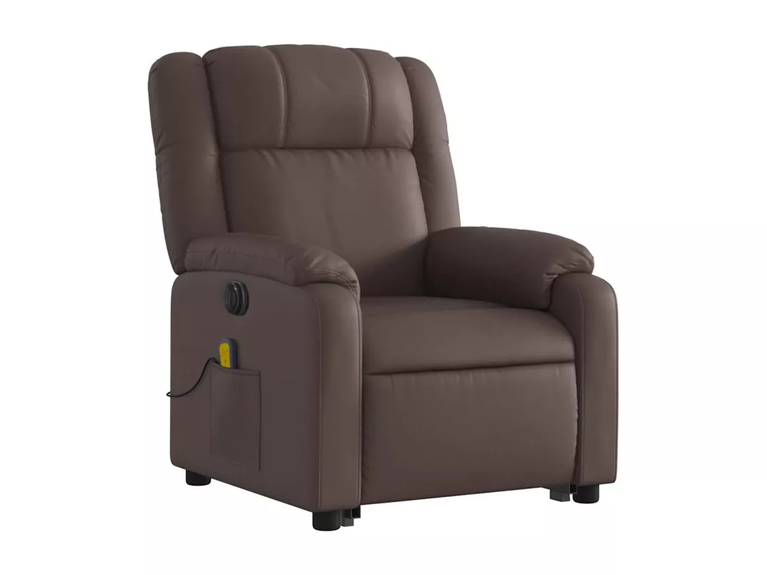 Fauteuil inclinable massant électrique marron similicuir