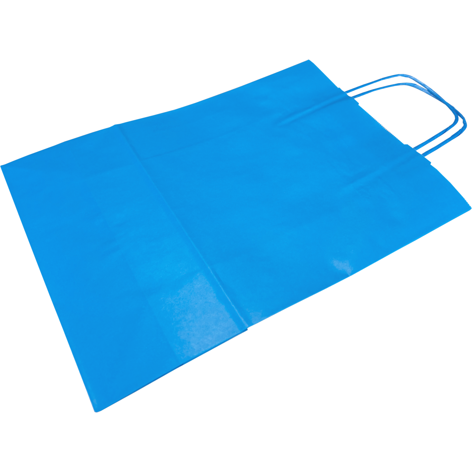Tas, Kraftpapier, gedraaid papieren koord, 24x 11x33cm, draagtas, blauw