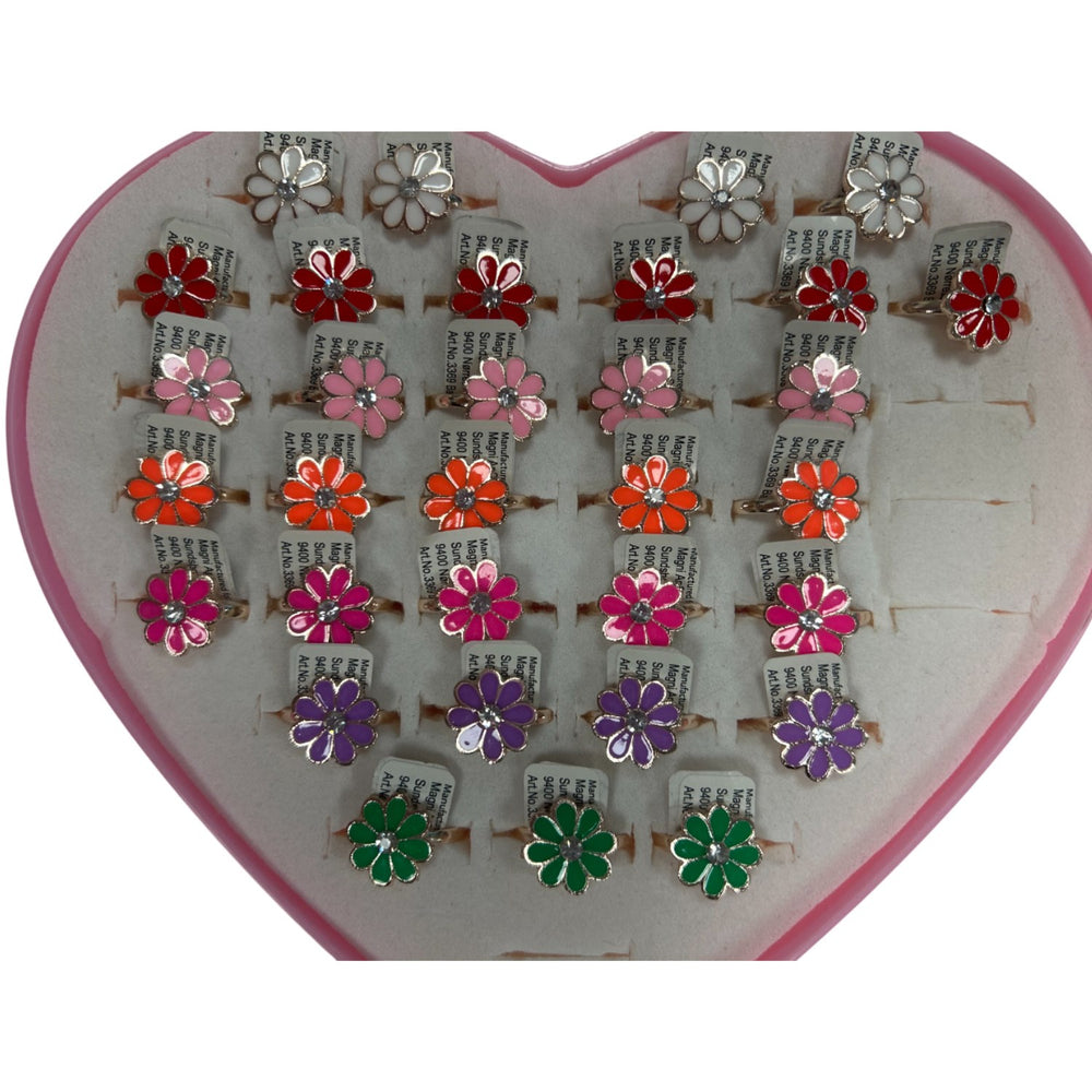 Køb Magni Fingerringe Med Blomster, Nikkelfri, Assorteret