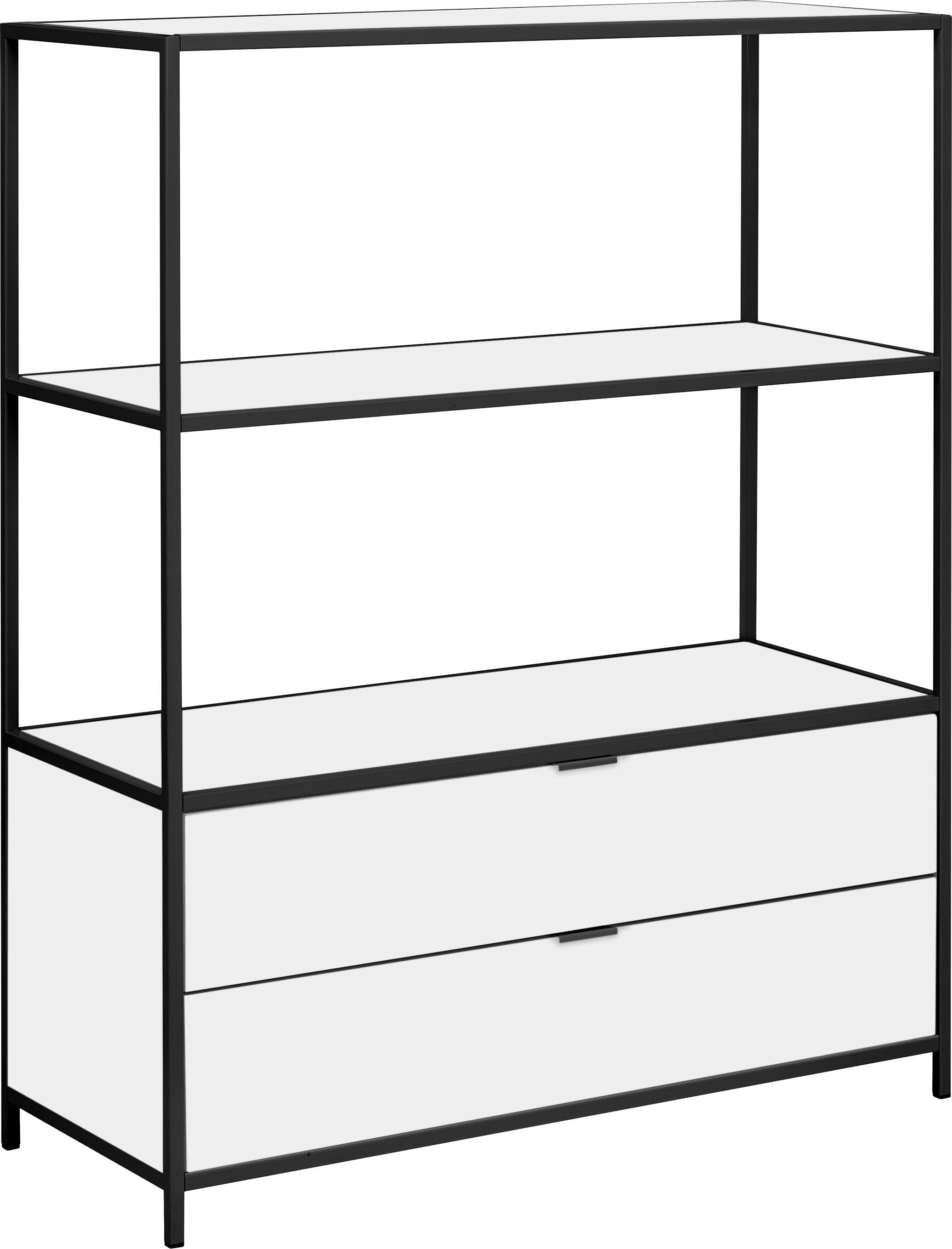 SEVEN Highboard - Weiss / B: 93.2 cm x T: 39.0 cm x H: 116.0 cm