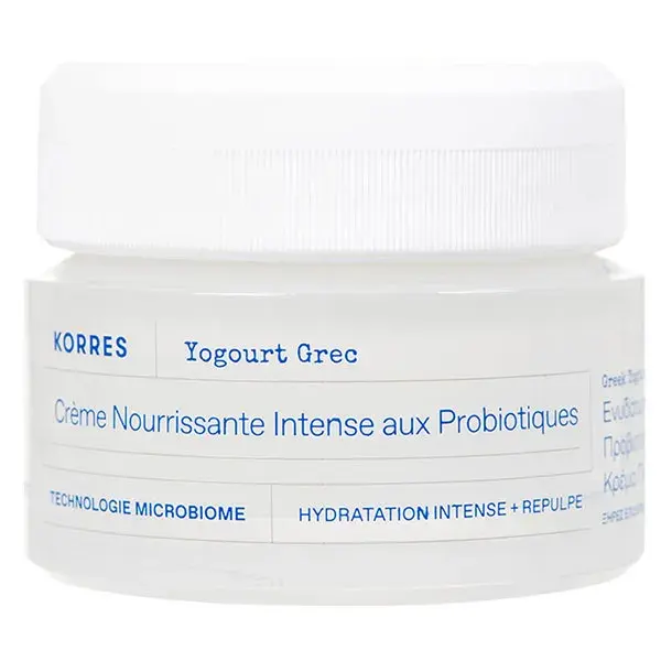 Creme hidratante probiótico de iogurte grego Korres para pele seca 40ml