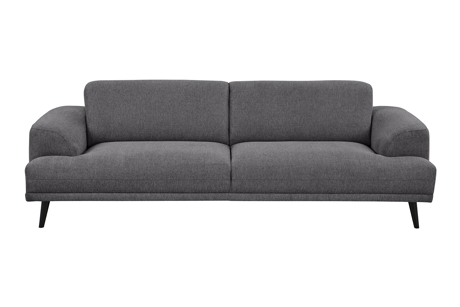 Nest 3-seter sofa I tekstil Brego 18 antrasitt med mørk brune heltre ben.