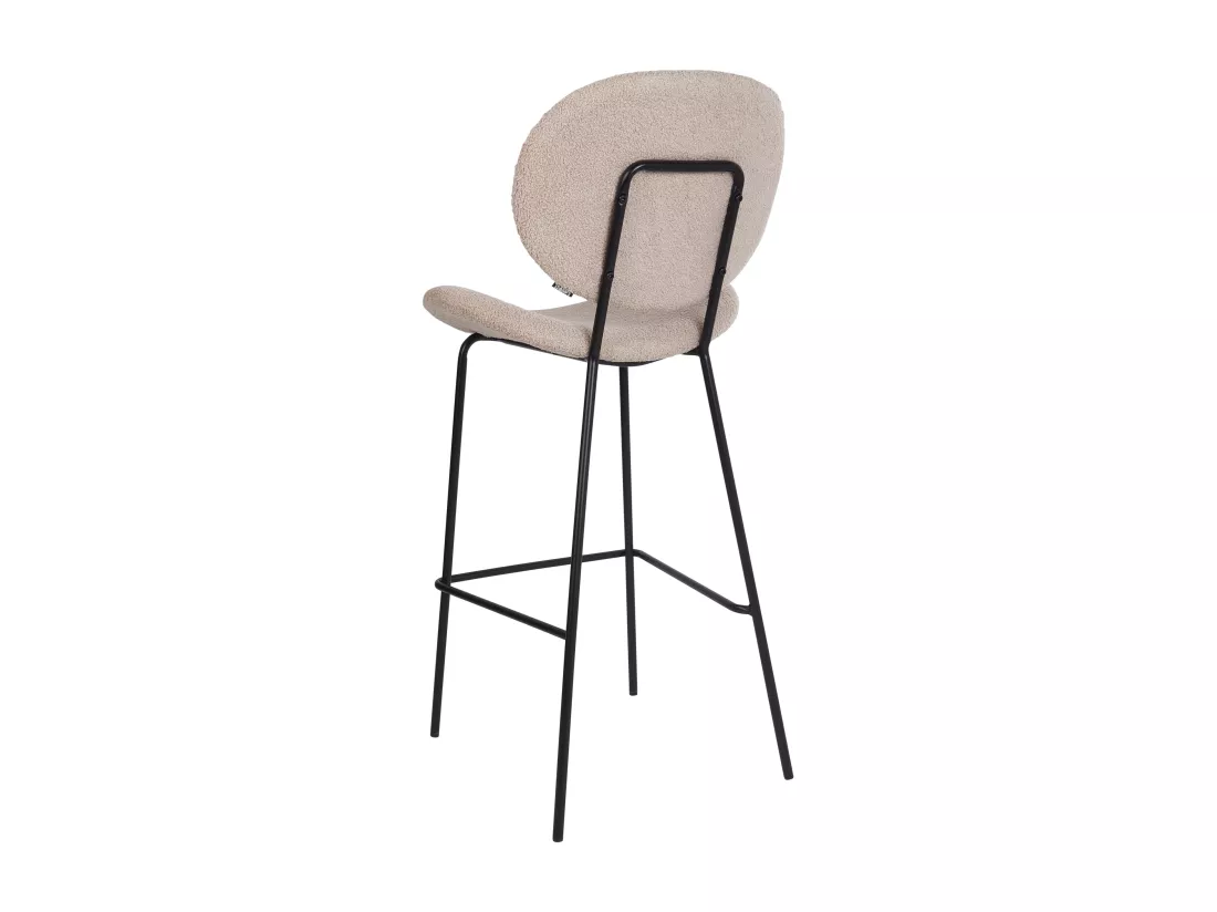 Lot de 2 chaises de bar LUANA Bouclé Beige clair