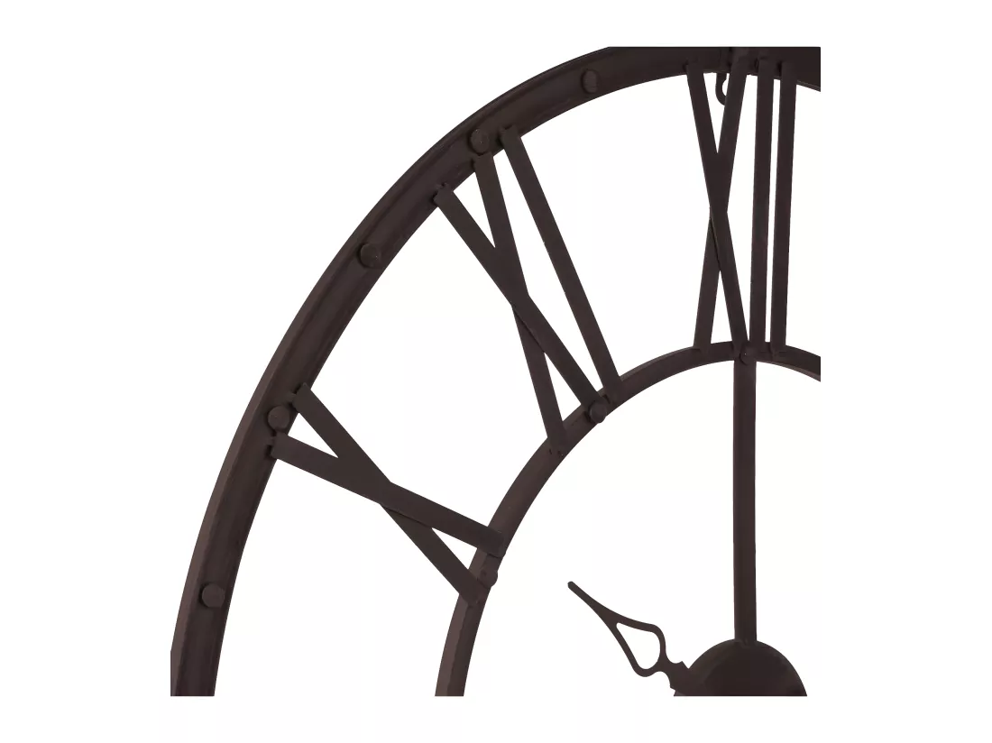 Pendule murale Vintage en métal Marron D 70 cm