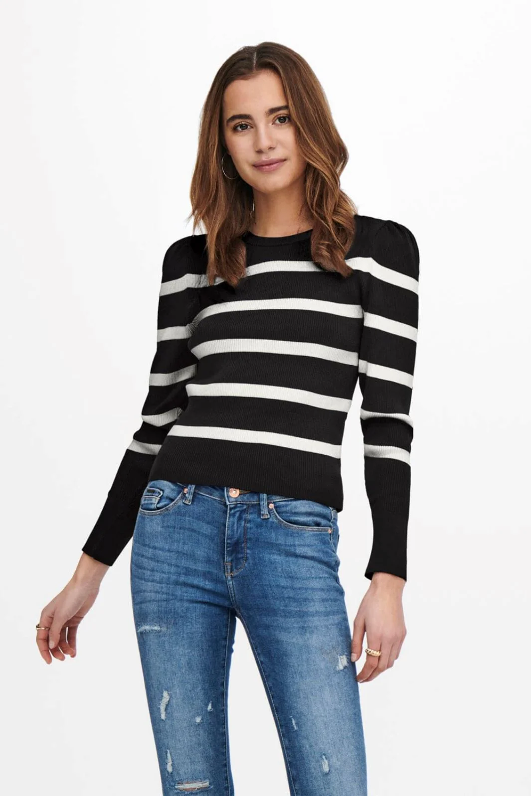 Only Onlsally L/S Puff Pullover Knt