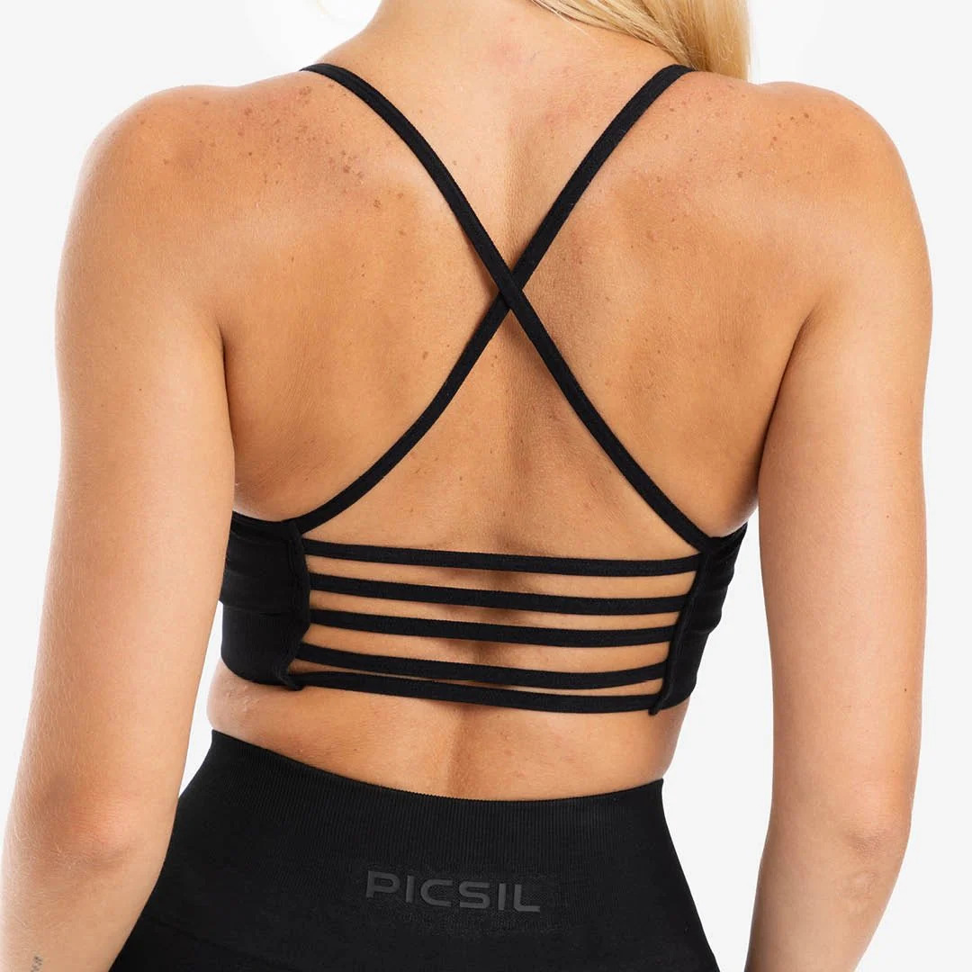 Picsil Women Sport Bra Seamless Freedom Black