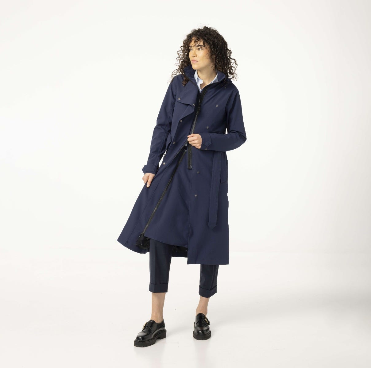 AGU Trench Coat Long Dames regenjas - Marine