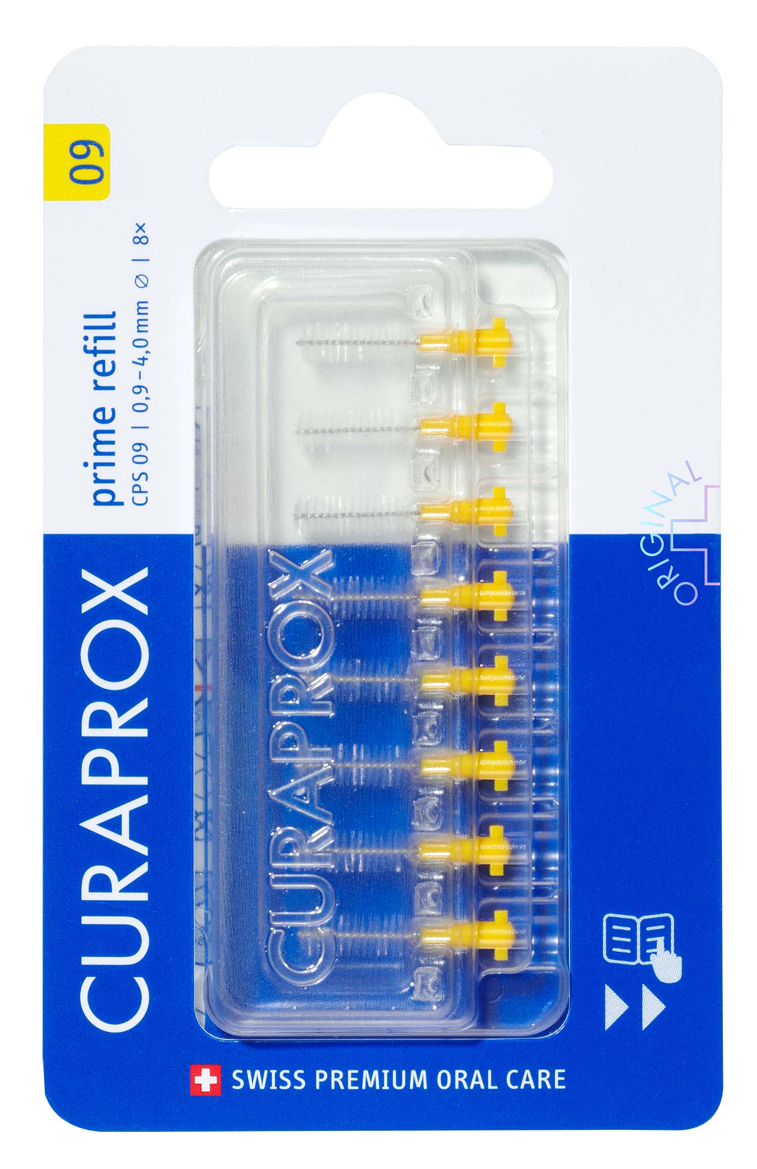 CURAPROX CPS 09 prime refill Interdentalbürste gelb 8 Stk