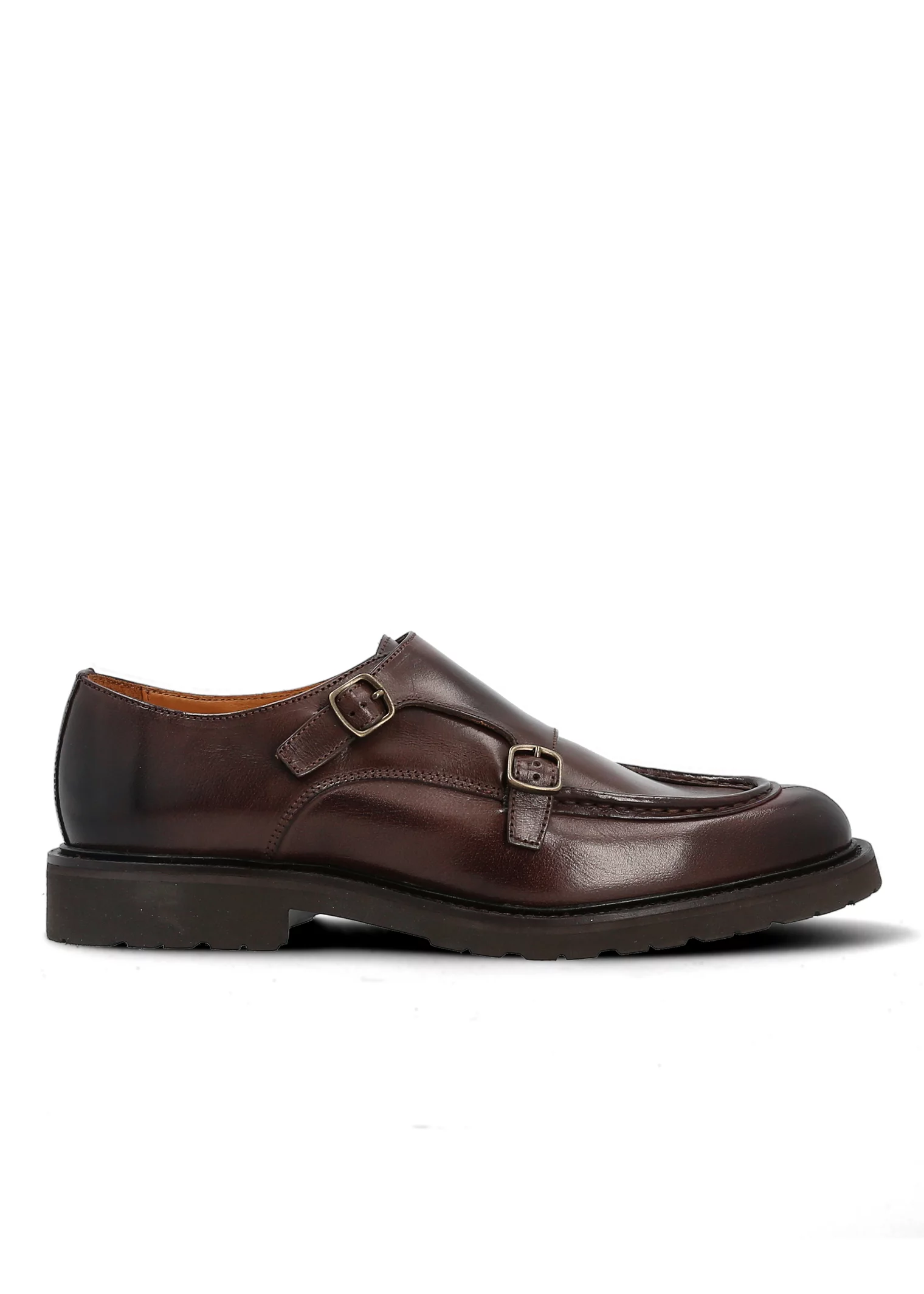 DOUBLE BOUCLE TOMMASO CUIR MARRON