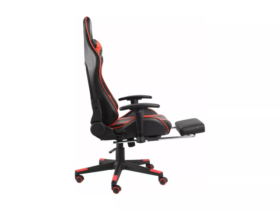 Chaise de jeu pivotante avec repose-pied Rouge PVC
