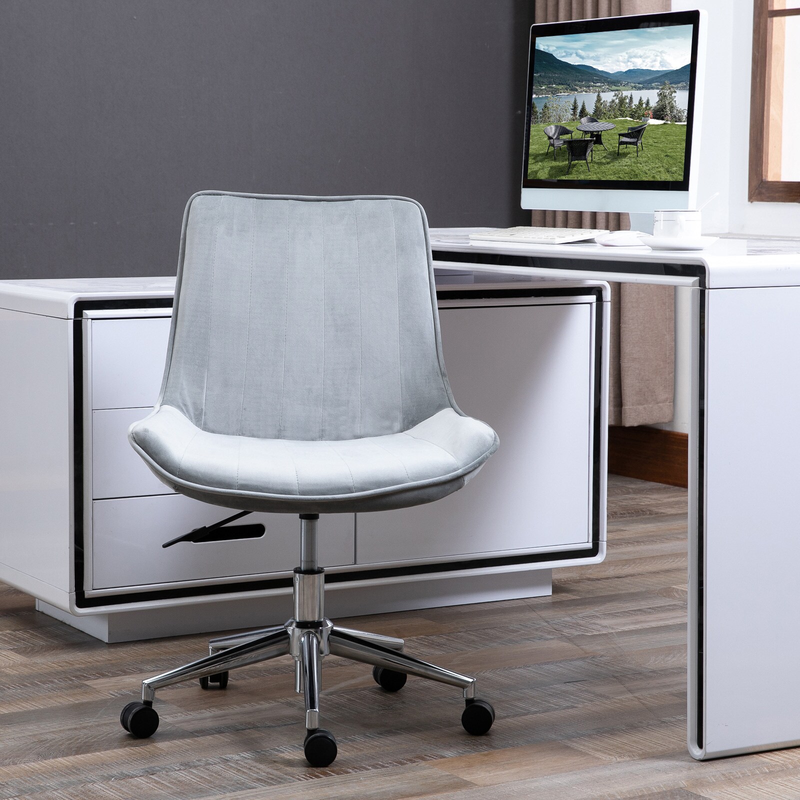 HOMCOM Drehstuhl im Retro-Stil 52,5 x 60 x 82-91 cm (BxTxH)