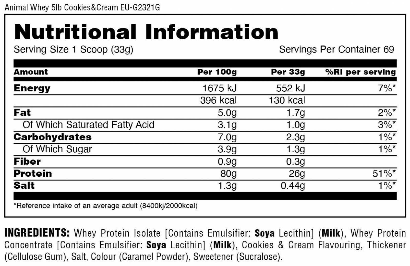 Proteína de soro de leite em pó Universal Nutrition 2,3 kg