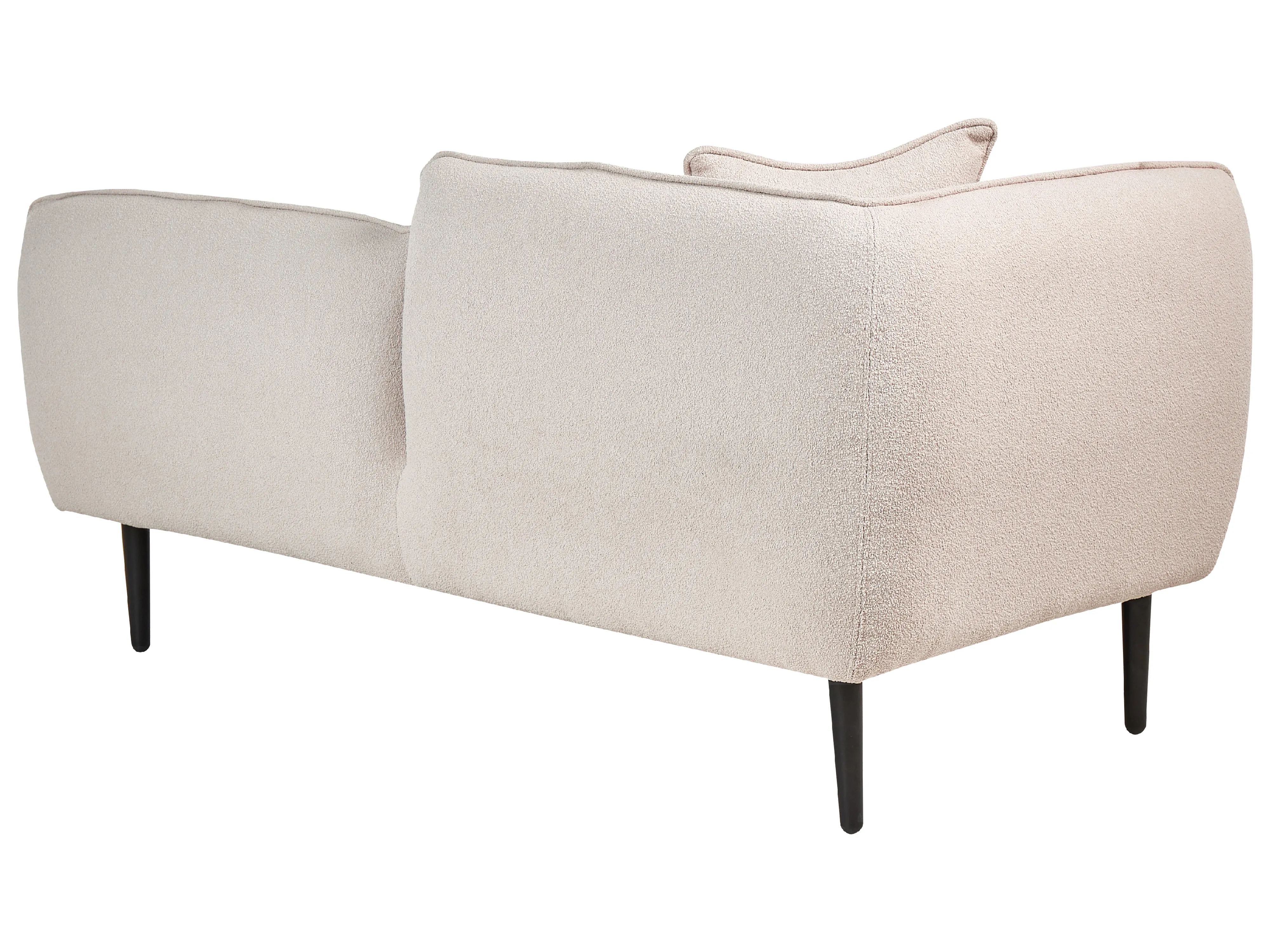 Linkszijdige chaise longue CHEVANNES Bouclé Lichtbeige