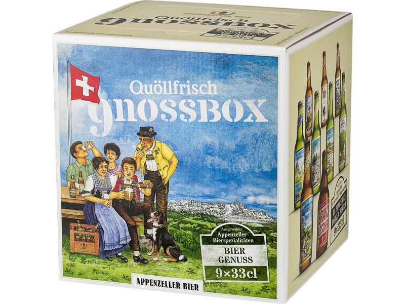 Appenzeller Bier Bier Gnossbox 9 x 0.33 l Bier Set
