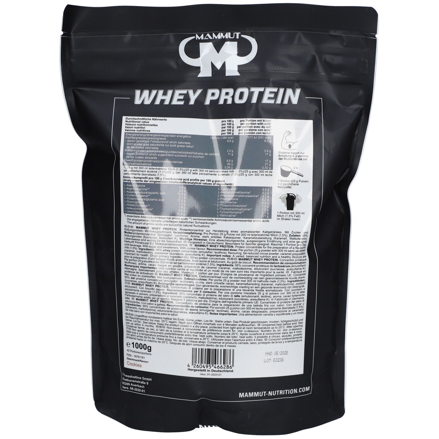 MAMMUT Whey Protein Cookies Pulver