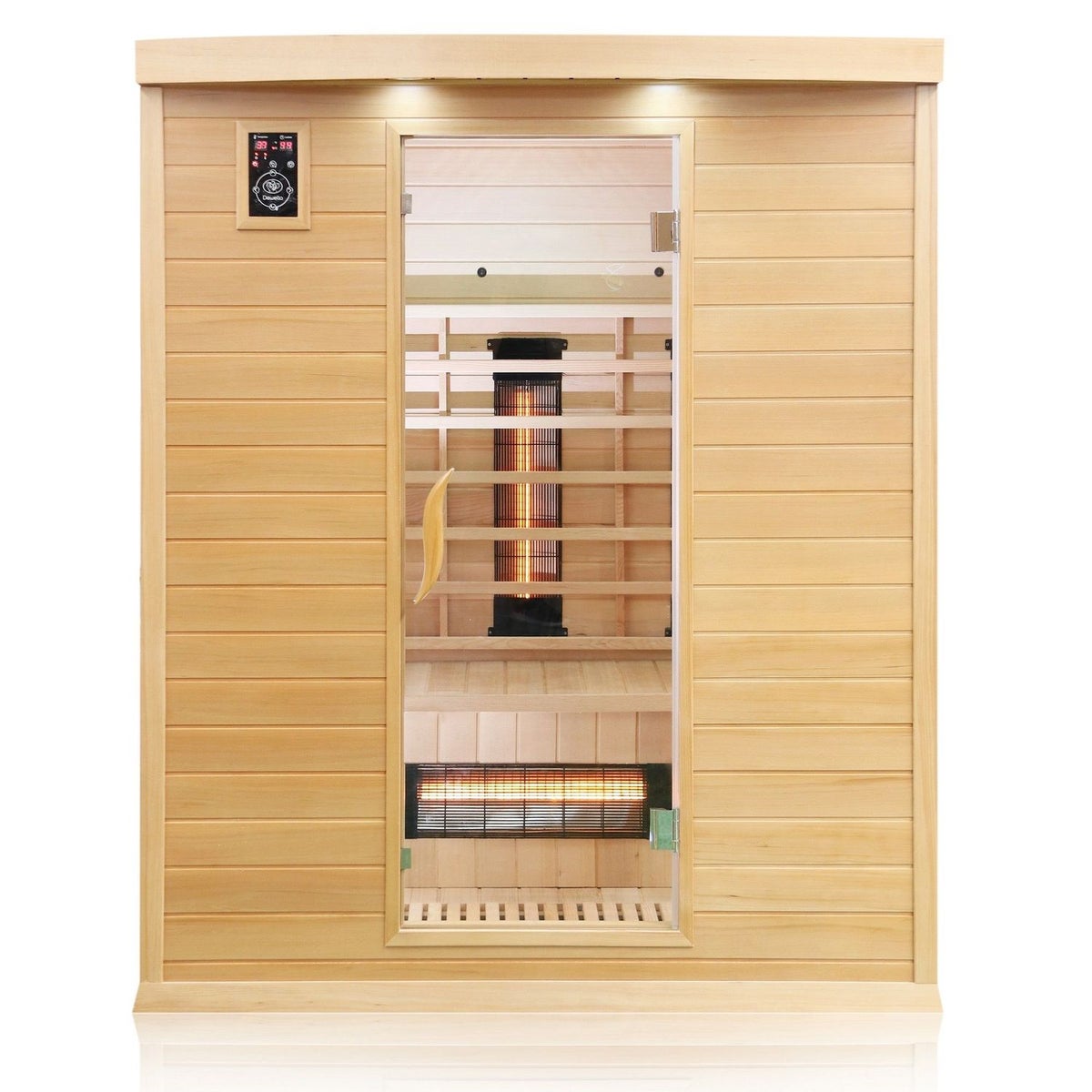 Dewello® Infraroodcabine Infraroodsauna PIERSON 160cm x 105cm incl. 6 full spectrum stralers, 3 koolstofstralers, 3 personen