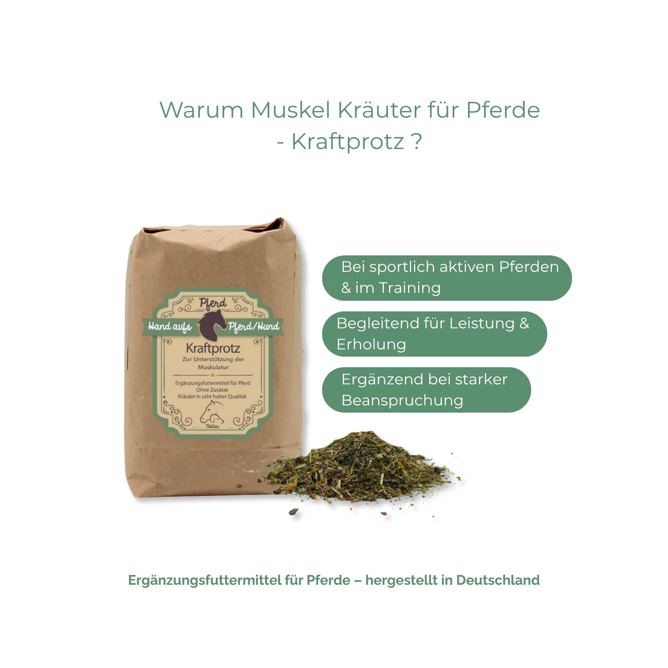 Hand aufs Pferd/Hund Muskel Kräuter - Kraftprotz 1kg