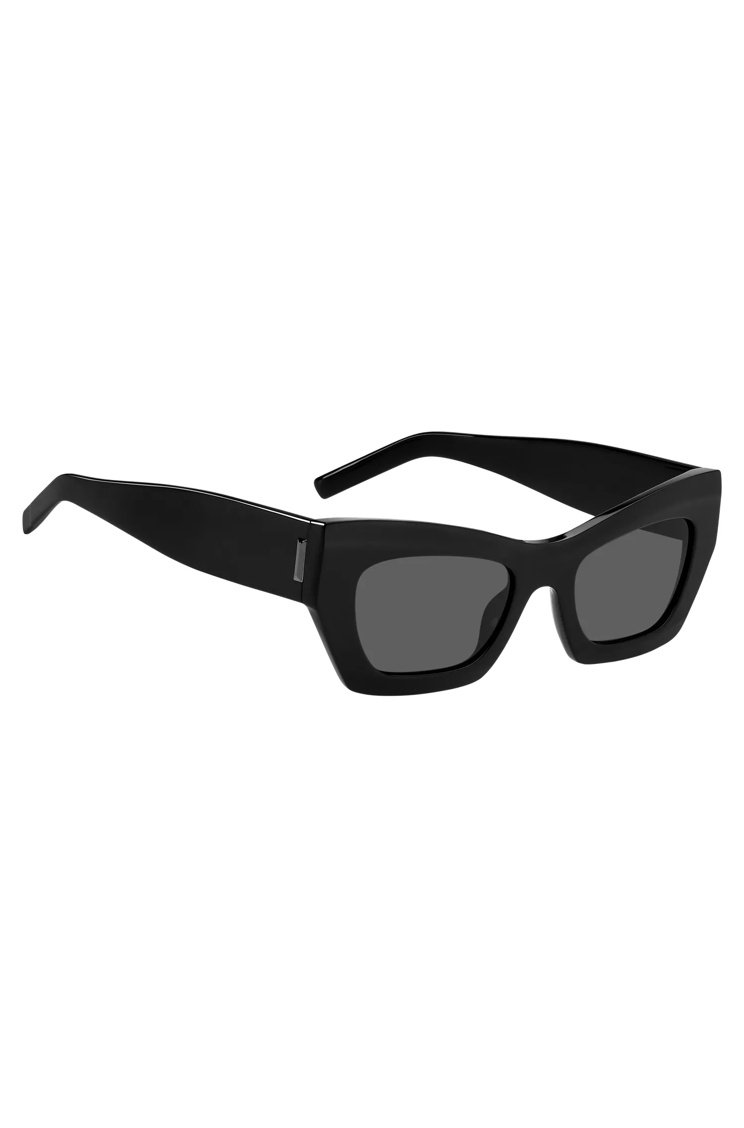 Óculos de sol BOSS em acetato preto com detalhes exclusivos.