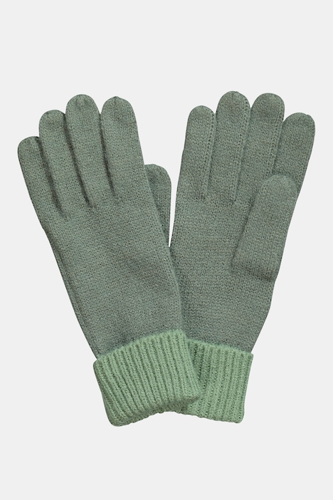 Handschuhe, farbige Bündchen, weicher Strick